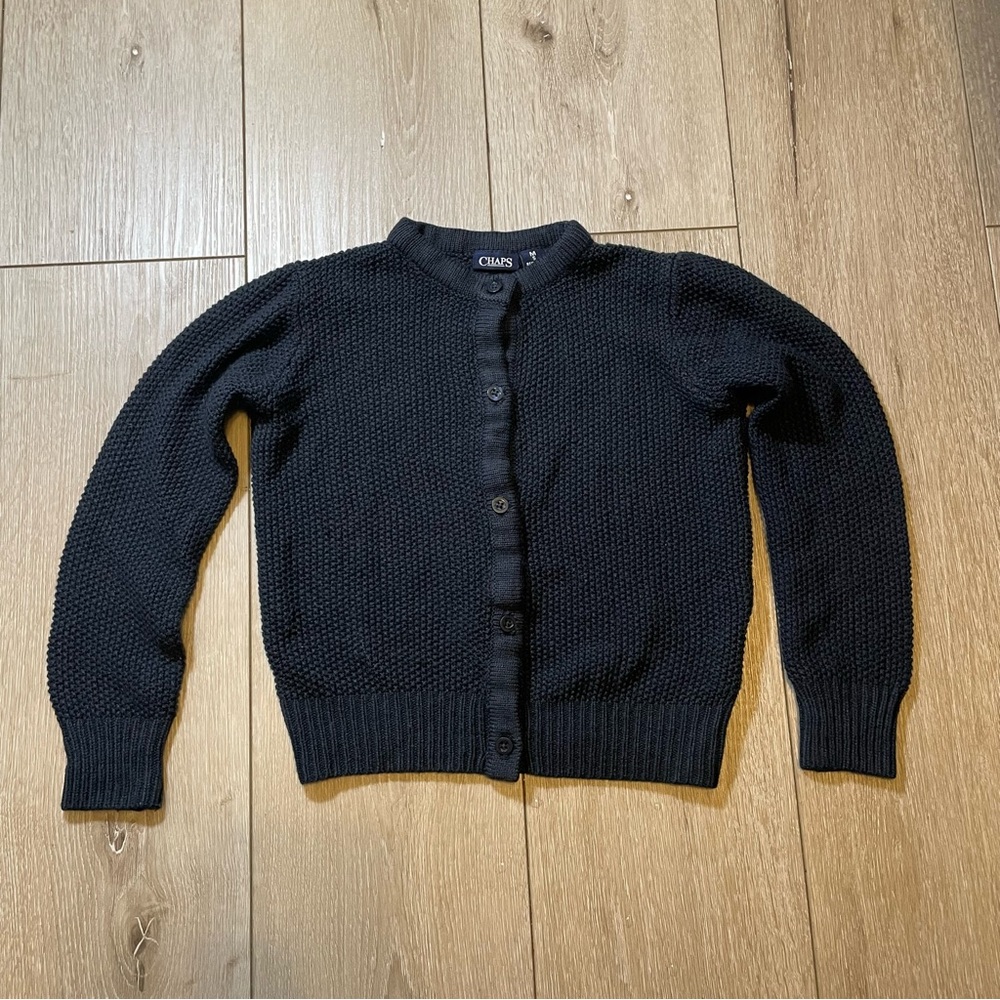 Chaps Navy Blue Toddler Girl's Cardigan Sweater, Size Medium (5)